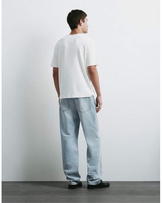 Pull&Bear White Straight-leg Jeans for men
