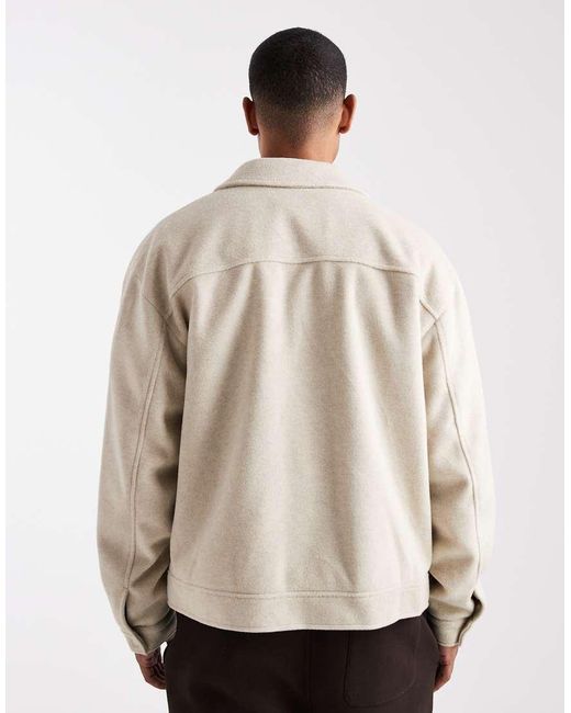 ASOS Natural Wool Look Harrington for men