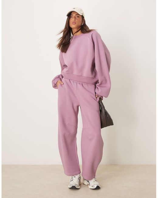 ASOS Joggingbroek Met Wijde Ronde Pijpen in het Pink