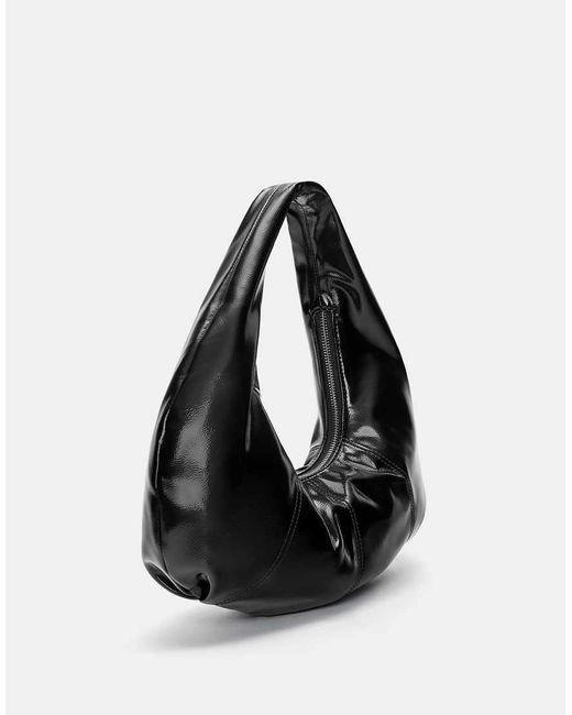 Pull&Bear Schoudertas Met Lakleereffect in het Black