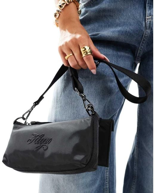 HUGO Gray Dever Shoulder Bag