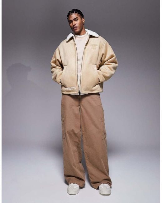 Aape By A Bathing Ape Natural Aape By A Bathing Ape Faux Suede Chore Jacket for men