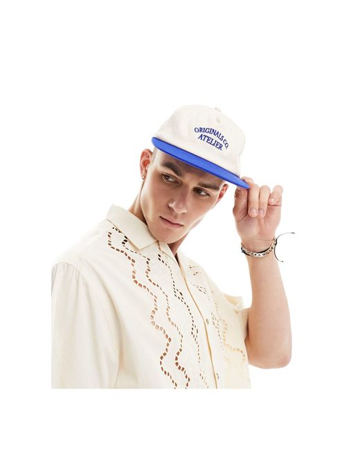 Jack & Jones White 5 Panel Cap With Embroidered Logo for men
