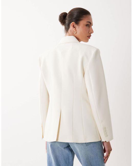 Mango Natural Statement Shoulder Blazer