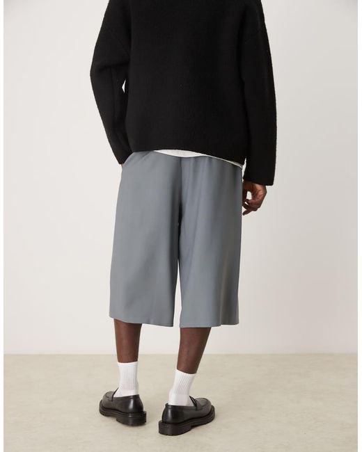 ASOS Black Smart Jorts With Pleats for men
