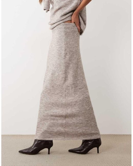 ASOS Natural Midaxi Skirt With Wool Co-Ord