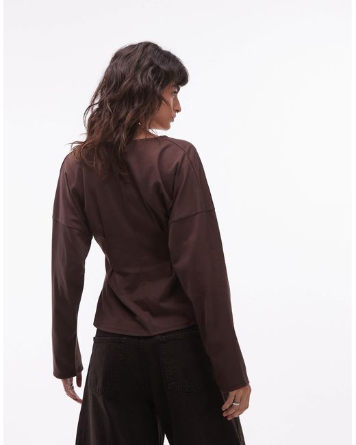 ASOS Brown – tailliertes, langärmliges oberteil