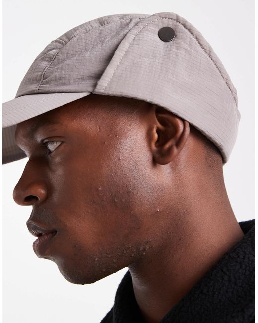 ASOS – trapper-kappe aus ripstop in Black für Herren