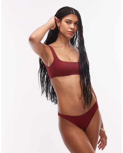 ARKET Red Mix & Match Sqaure Neck Bikini Top