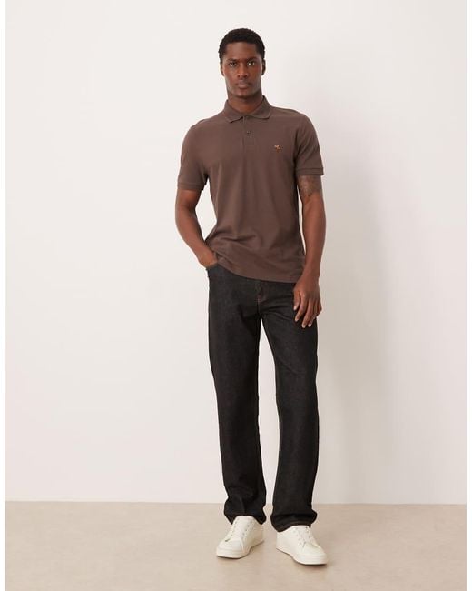 Abercrombie & Fitch Brown Short Sleeve Chest Logo Polo T-shirt for men