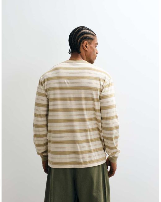 No Problemo Natural Long Sleeve Large Front Logo T-Shirt for men