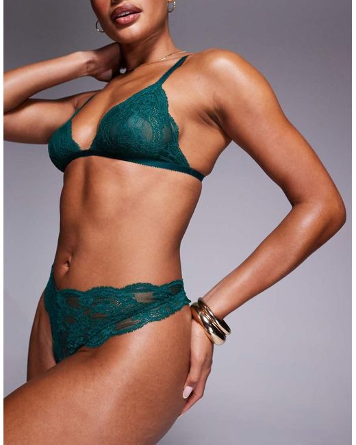Tanga De Encaje Lola De ASOS de color Green