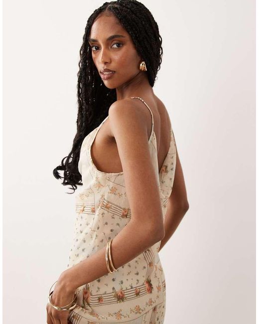 Miss Selfridge Natural Chiffon Cowl Neck Midi Dress