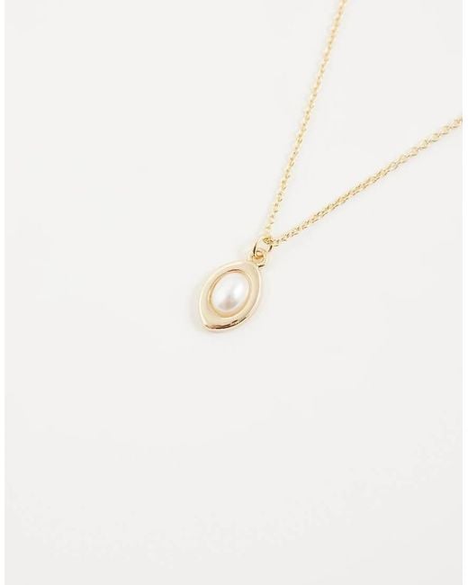 ASOS White Faux Pearl Pendant Necklace for men