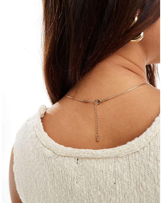 Collar De Cadena Lariat Fina Efecto Serpiente Con Detalle Anudado De ASOS de color White