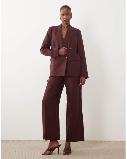 Nobody's Child Red Torrent Linen Blend Double Breasted Blazer