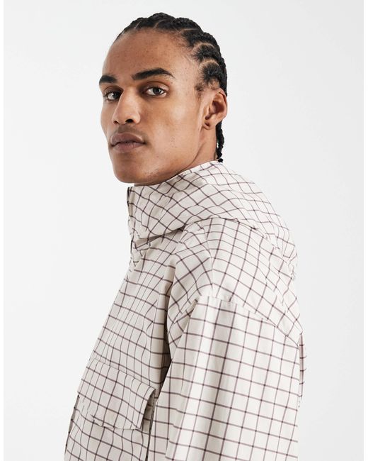 ASOS – karierte oversize-windjacke in Gray für Herren