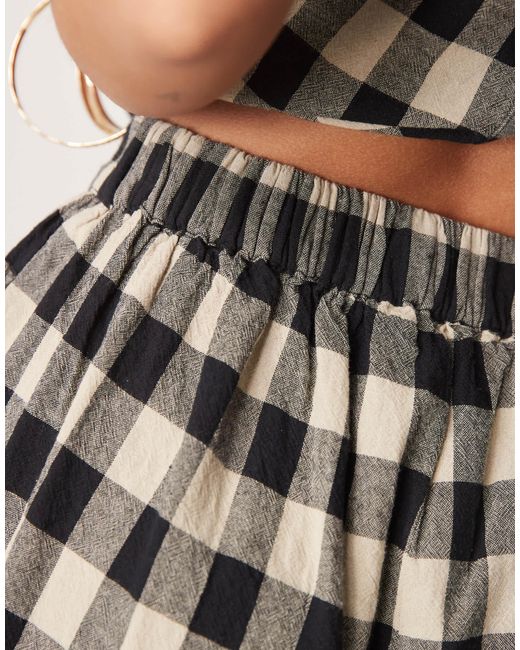 Nobody's Child Petite White – jerrow – weit geschnittene hose mit vichy-karo