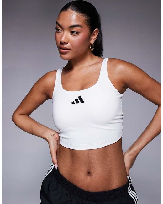 Adidas Originals Brown Adidas Training Optime Power Back Twist Tank