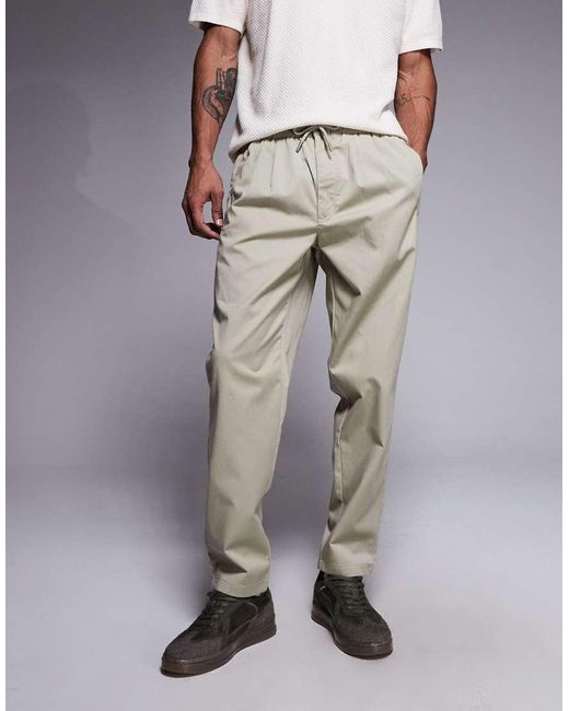River Island Gray Loose Fit Elasticated Pull On Trousers for men