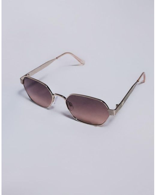 River Island Blue Retro Hexagon Sunglasses