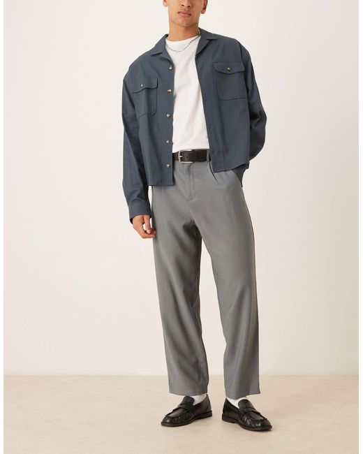 ASOS – locker sitzende, elegante skater-hose in Gray für Herren