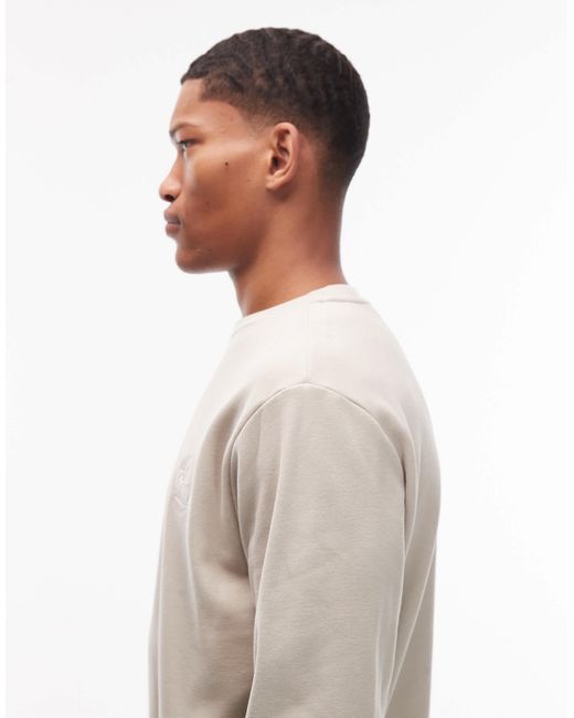 Timberland Gray Hampthon Embroidered Chest Logo Sweatshirt for men