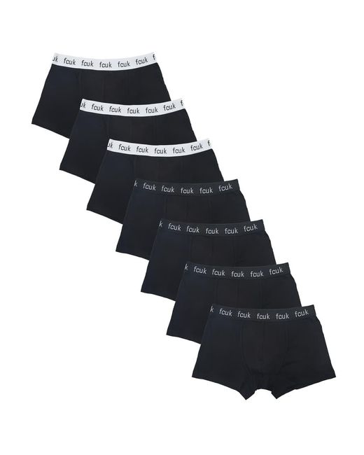 French Connection Blue 7 Pack Fcuk Cotton Stretch Boxers for men