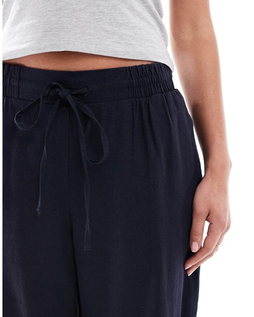 Pantalon ample en lin New Look en coloris Blue