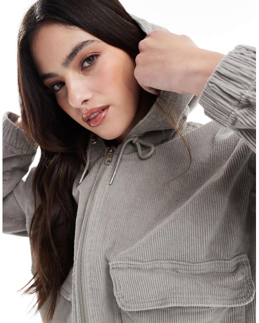 ONLY Gray – kapuzenjacke aus cord