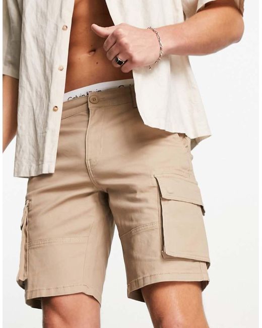 Only & Sons Brown Cargo Short for men