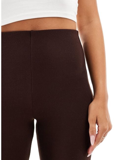 ASOS Brown Heavyweight Rib Flare Pants