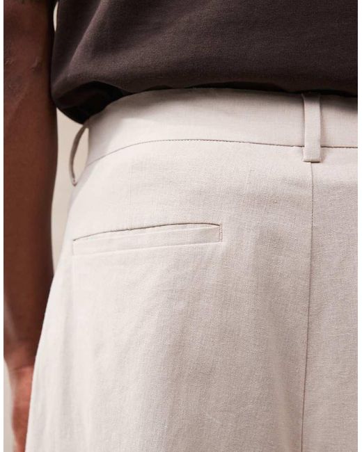 Pantalones Cortos De Vestir Estilo Bermudas De Mezcla De Lino De -Neutro ASOS de hombre de color Natural