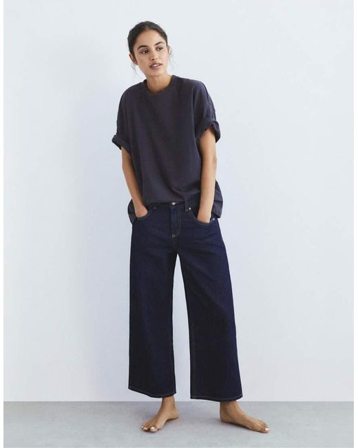 Pull&Bear Blue Oversize Short Sleeve T-Shirt