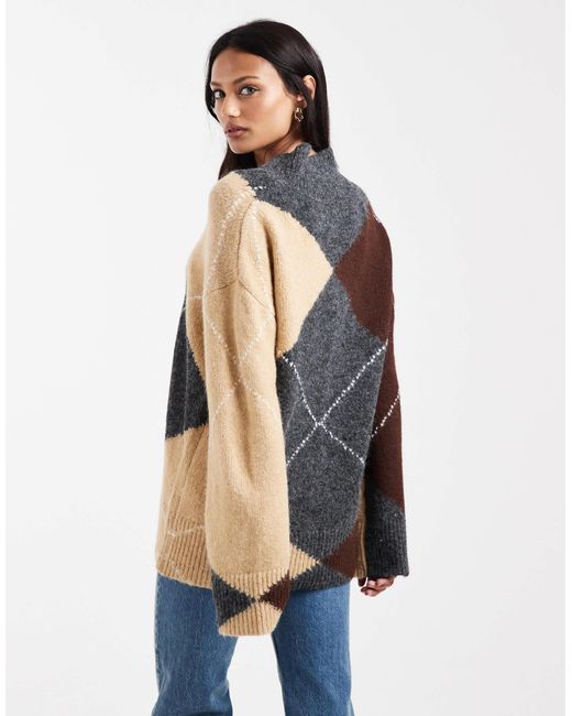 Object Black V Neck Oversized Knitted Jumper