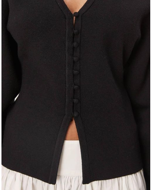 Cárdigan De Punto Compacto De Gina Tricot de color Black