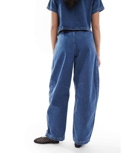 ASOS Blue – barrel-jeans aus leichtem denim