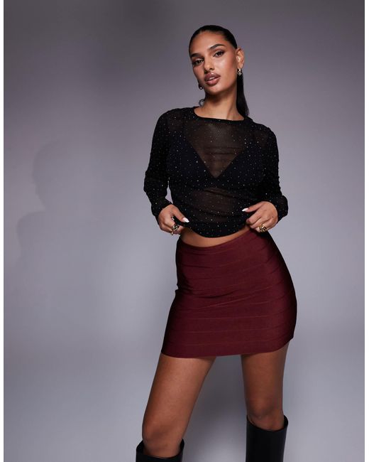 ASOS Blue Bandage Panel Mini Skirt