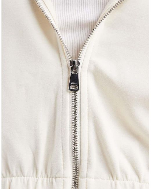 ONLY White Cropped Hoodie