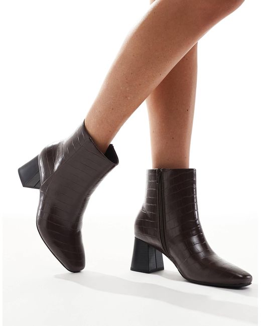 London Rebel Black Nova Mid Ankle Boots