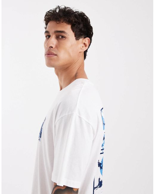 T-shirt oversize avec imprimé jardin japonais au dos Jack & Jones pour homme en coloris Blue