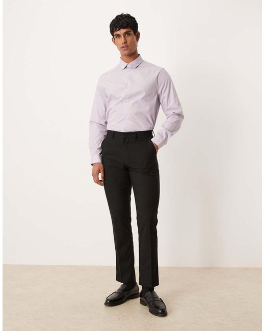 ASOS Purple Formal Easy Iron Poplin Regular Shirt for men