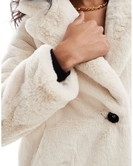 Pull&Bear Natural Soft Faux Fur Coat