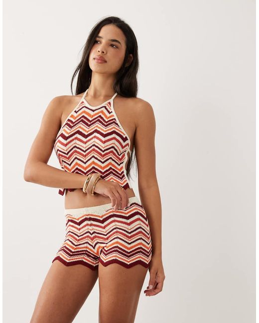 Kulani Kinis Green Toffee Twist Knit Micro Shorts