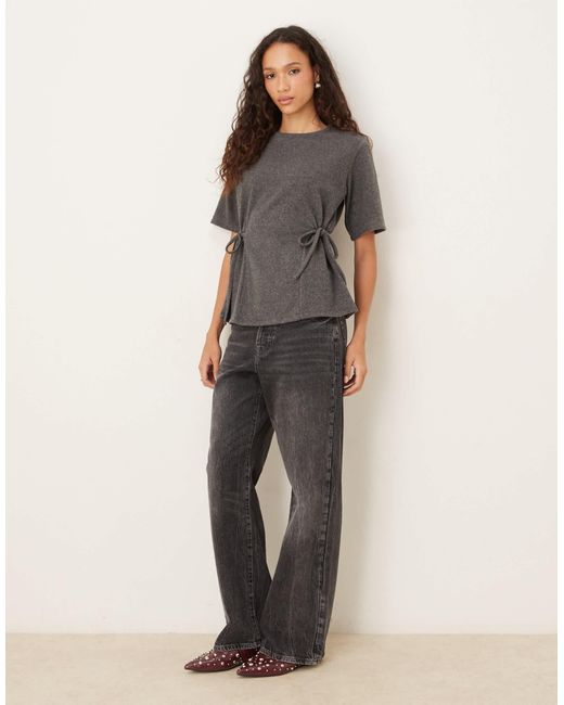 ASOS Gray Supersoft Cinched Tie Side Tee