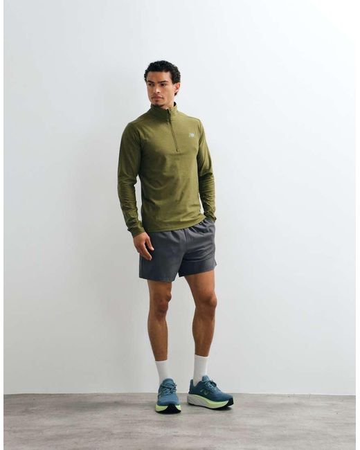New Balance Green Space Dye 1/4 Zip Top for men