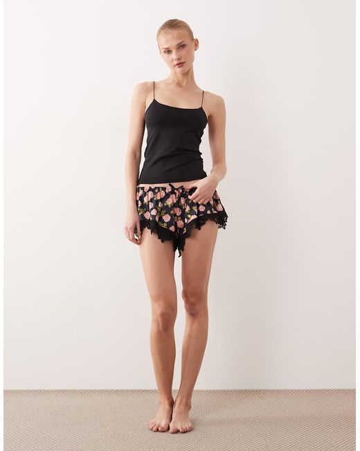 For Love & Lemons White Kayla Sleep Shorts