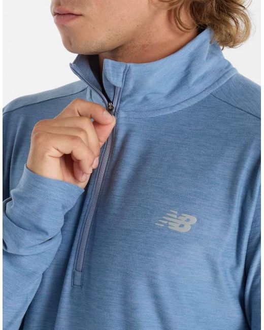 New Balance Blue Space Dye 1/4 Zip for men