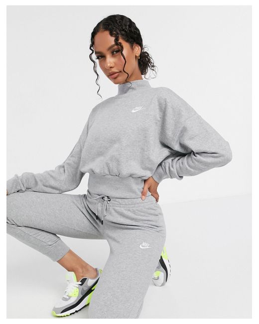 nike grey essentials crew neck sweatshirt