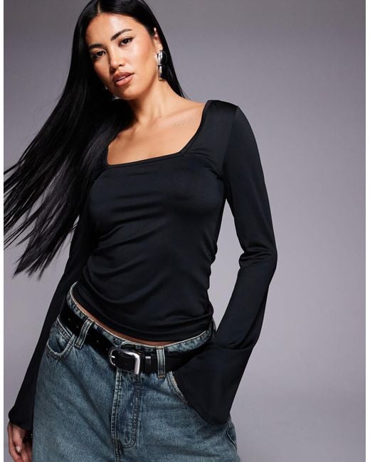 Threadbare Black – anschmiegsames, langärmliges oberteil